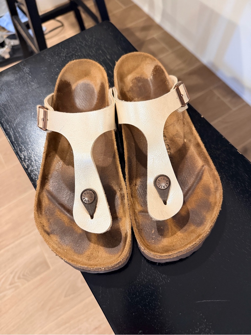 Birkenstock Cream Thong Sandals